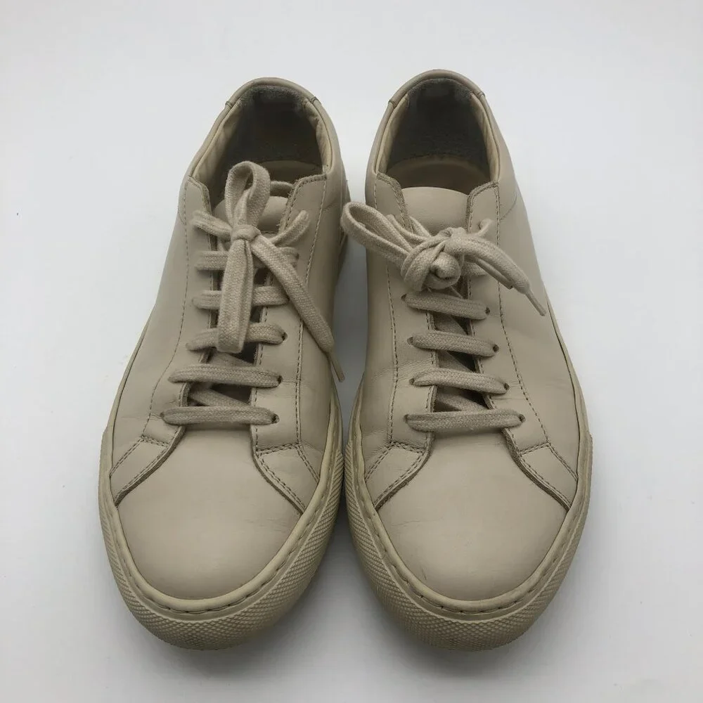 Woman By Common Projects Achilles Leather Sneakers EU‎ 36 US 6 Beige Cream Low